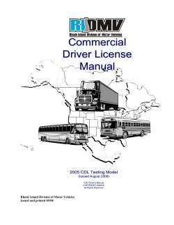 Commercial Driver License Manual Rhode Island