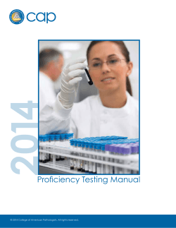 Proficiency Testing Manual