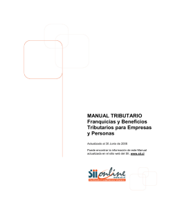MANUAL TRIBUTARIO Franquicias y Beneficios Tributarios para Empresas y Personas