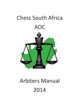 Chess South Africa AOC  Arbiters Manual