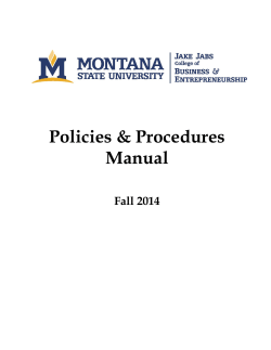 Policies &amp; Procedures Manual Fall 2014