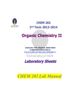 CHEM 202 Lab Manual Organic Chemistry II CHEM 202 2