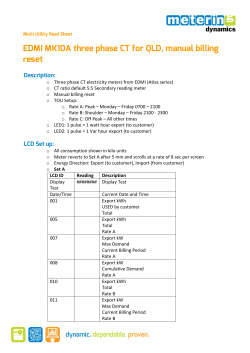 EDMI MK10A three phase CT for QLD, manual billing reset Description: