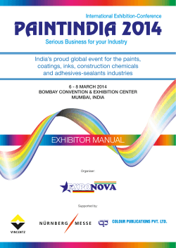 India’s proud global event for the paints, coatings, inks, construction chemicals