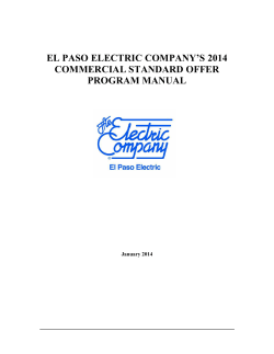 EL PASO ELECTRIC COMPANY’S 2014 COMMERCIAL STANDARD OFFER PROGRAM MANUAL