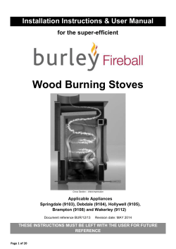 Wood Burning Stoves Installation Instructions &amp; User Manual for the super-efficient