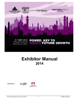 Exhibitor Manual 2014 Power-Gen India &amp; Central Asia 2014 1