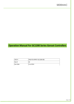 Operation Manual For GC1200 Series Genset Controllers SEDEMAC DOC # ENG-PD-APPKIT-GC1200-002