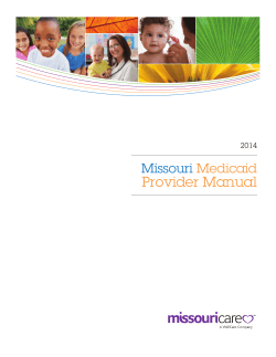Provider Manual Missouri Medicaid