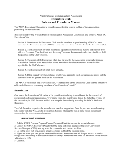 Executives Club Policies and Procedures Manual Western States Communication Association