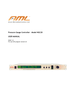 Arun Microelectronics Ltd Pressure Gauge Controller - Model NGC2D USER MANUAL