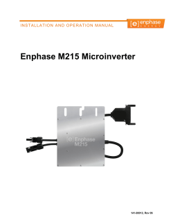 Enphase M215 Microinverter  INSTALLATION AND OPERATION MANUAL