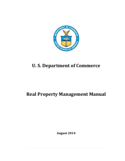 U. S. Department of Commerce Real Property Management Manual August 2014