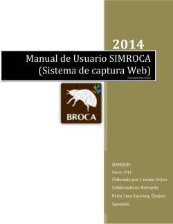 2014 Manual de Usuario SIMROCA (Sistema de captura Web) SIAFESON