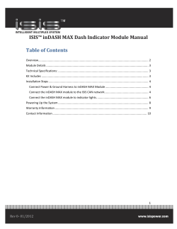 ISIS™	inDASH	MAX	Dash	Indicator	Module	Manual Table	of	Contents