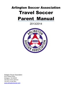 Travel Soccer Parent  Manual Arlington Soccer Association