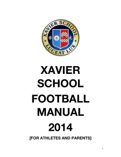 XAVIER SCHOOL FOOTBALL MANUAL