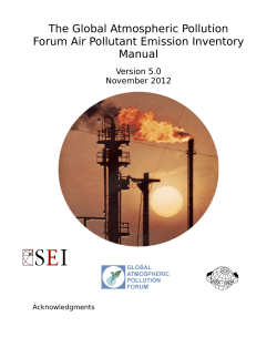 The Global Atmospheric Pollution Forum Air Pollutant Emission Inventory Manual Version 5.0