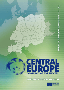 IMPLEMENTATION MANUAL CENTRAL EUROPE Implementation Manual