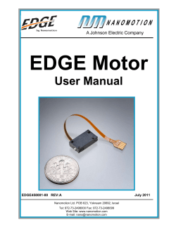 EDGE Motor  User Manual EDGE458001-00   REV:A