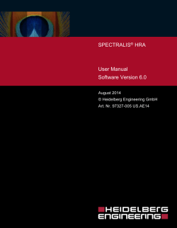 SPECTRALIS HRA User Manual Software Version 6.0
