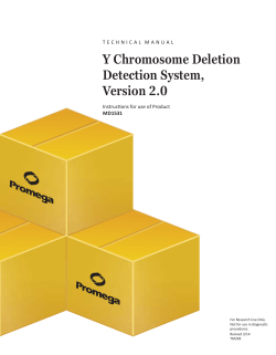 Y Chromosome Deletion Detection System, Version 2.0