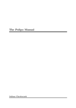 The Polipo Manual Juliusz Chroboczek