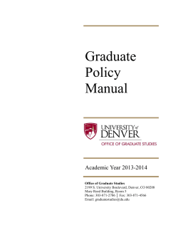 Graduate Policy Manual