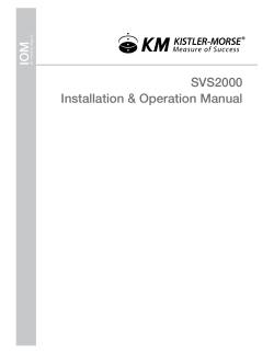 SVS2000 Installation &amp; Operation Manual IOM . D