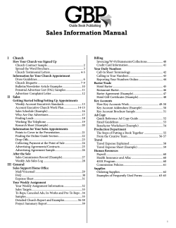 Sales Information Manual I Church