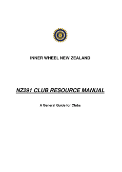 NZ291 CLUB RESOURCE MANUAL INNER WHEEL NEW ZEALAND