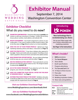 Exhibitor Manual September 7, 2014 Washington Convention Center Exhibitor Checklist
