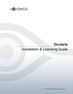 Installation &amp; Licensing Guide Ocularis