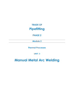 Manual Metal Arc Welding Pipefitting TRADE OF PHASE 2