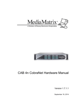 CAB 4n CobraNet Hardware Manual  Version 1.7.1.1 September 19, 2014