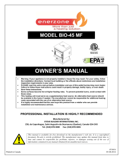 OWNER’S MANUAL MODEL BIO-45 MF