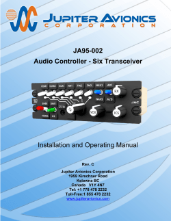 JA95-002 Audio Controller - Six Transceiver Installation and Operating Manual