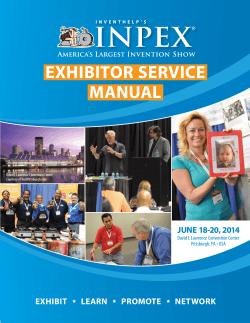 EXHIBITOR SERVICE MANUAL JUNE 18-20, 2014
