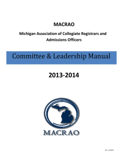 Committee &amp; Leadership Manual  2013-2014 MACRAO