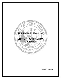 PERSONNEL MANUAL CITY OF PORT HURON MICHIGAN