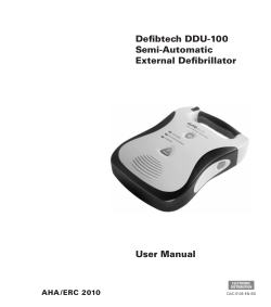 Defibtech DDU-100 Semi-Automatic External Defibrillator User Manual