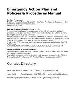 Emergency Action Plan and Policies &amp; Procedures Manual