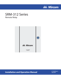 SRM-312 Series Remote Relay Installation and Operation Manual LT-1001 Rev. 5