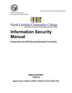 Information Security Manual Approval Date: 7/23/14
