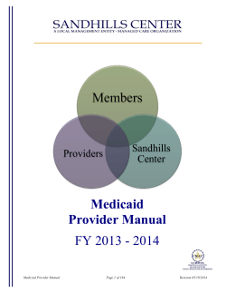 Medicaid Provider Manual FY 2013 - 2014 Members