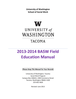 2013-2014 BASW Field Education Manual University of Washington