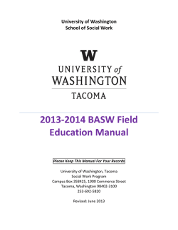 2013-2014 BASW Field Education Manual University of Washington