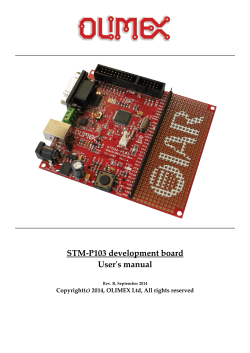 STM-P103 development board User's manual Copyright(c) 2014, OLIMEX Ltd, All rights reserved