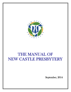 THE MANUAL OF NEW CASTLE PRESBYTERY  September, 2014