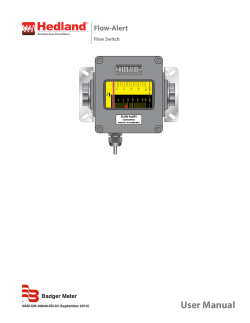 User Manual Flow-Alert Flow Switch VAM-UM-00646-EN-03 (September 2014)